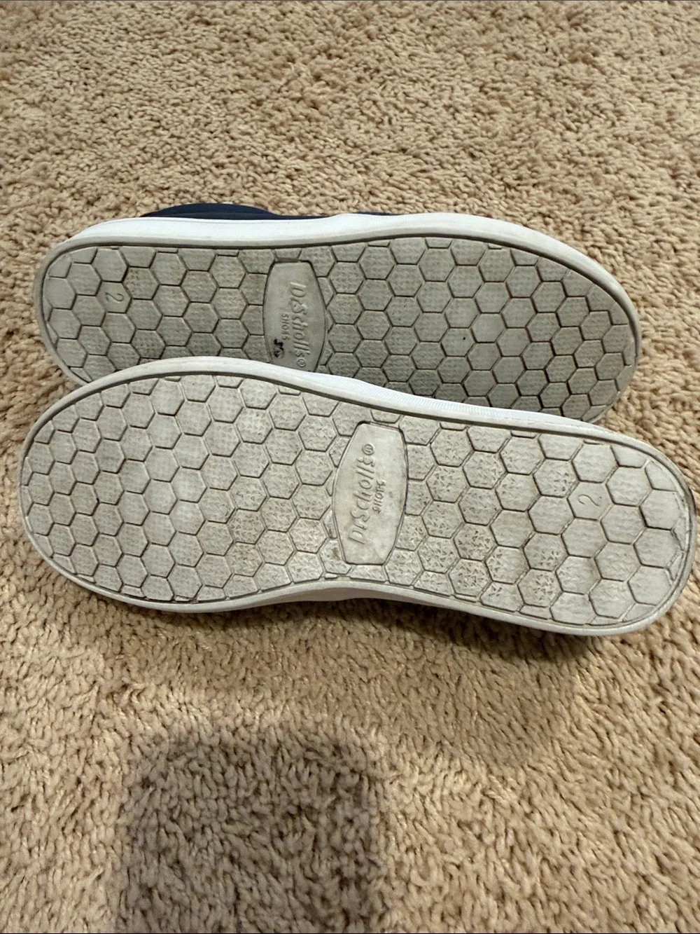 Dr. Scholl's Navy Slip-On Kids Dress Shoes with Tan Heel Tab